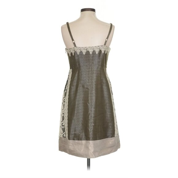 Anthropologie Moulinette Soeurs Rainwashed Shale Dress W/Crochet Eyelet Lace 10 - Picture 4 of 7